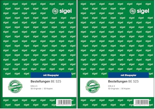 SIGEL BE525 Bestellungen A5, 2x50 Blatt (Packung mit 2)