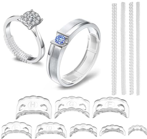 Réducteur de bague invisible en silicone pour bagues larges - Adaptateur de taille de bague invisible pour bagues lâches pour hommes et femmes, rend les bagues plus petites - Lot de 12 pièces
