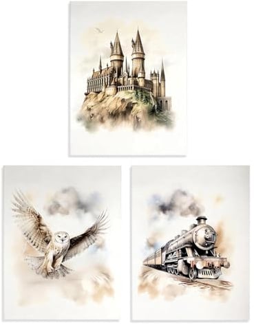 Clyrax 3 Stück Schloss Poster Set, 30x20 CM Magieliebhaber Poster Aesthetic, Perfekte Wandbilder Set, Schön WandBilder für Schlafenzimmer, Wohnzimmer, Arbeitszimmer & Jugendzimmer, Rahmenlos