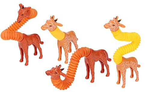 BRRNOO Pop Tubes, Stretchy Toys Giraffe Telescopic Suction Cup Giraffe Toy Pop Tube Toy Educational Stress Toys