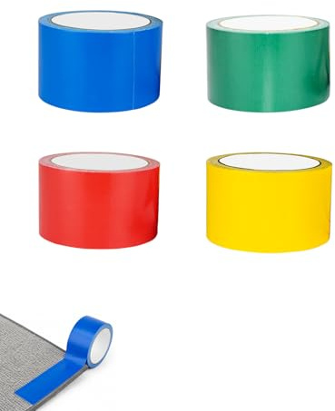 Luxorium 4 Rollen Buntes Panzertape 5cm x 10m Panzerband Extra Stark Wasserfest Gewebeklebeband Gaffer Tape Gewebeband Duct Tape für Reparaturen Markieren Abdichten Bündeln