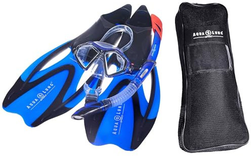 Aqualung Proflex X - Schnorchelset incl. Tasche - hochwertige Schnorchelausrüstung bestehend aus: Tauchmaske - Schnorchel - Flossen - Tasche