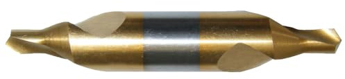 Forum Zentrierbohrer DIN 333 A HSS TiN 2,50 mm (DIN333 ZentrierbisDIN) Gesamtlänge: 45,0 mm/Stahl <850 N: 20/Stahl <1000 N: 10/Gusseisen: 25/Kupfer, Messing, Bronze: 50/Emulsion: empfohlen