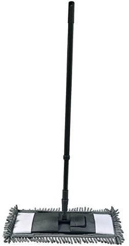 MSV Mocio Manico Estensibile in Microfibra, 68x120 cm, Nero