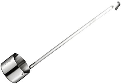 Fenteer Cuillère En Acier Inoxydable à Long Manche Pour Louche De Vin, Louche, Fond Plat, Avec Crochet, En Acier Inoxydable De Qualité Alimentaire 304, Techno - 250ml