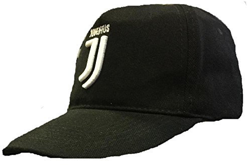 JUVENTUS Kinder-Mütze, offiziell mit Echtheits-Hologramm, 100% Baumwolle, Schwarz, Größe 52 cm (Kinder)