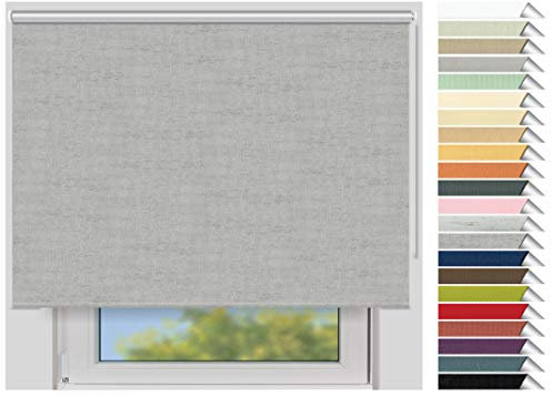 EFIXS Thermorollo Maxi - Rollos nach Maß - 32 mm Rollowelle - Stoffbreite bis 250 cm, Höhe bis 300 cm - Hier: bis 80 cm x bis 240 cm (BxH) - Melange (064) - mit & ohne Bohren