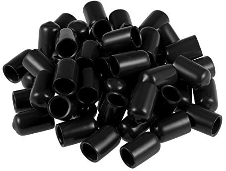 sourcing map 50 Stück Gummi Endkappen 10mm Innendurchm. Gummikappen Runde Schutzkappen Gummi Abdeckung Stopfen Möbelgleiter Bolzen Gewindeschutz für Schrauben Rohr Stuhlbeine, Schwarz