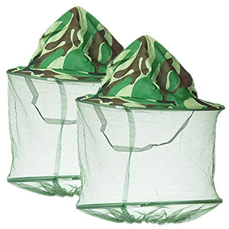 YouU 2 Pack Sonnenhut Fischerhut, Imkerhut, Camouflage, für den Außenbereich, Tarnmuster, Anti-Mücken, Anti-Insekten, Camping, Angeln, Hut mit Netz, Fliegenschutz