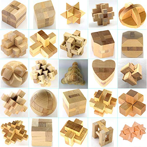 ZEIHAOWAN 25pcs 3D Holzpuzzles Würfel-Gehirn-Teaser-Puzzlespiel-Satz Jigsaw, Kinder pädagogischen Spielzeug Spiel Puzzle magischen Würfel Übung IQ Fähigkeit, Geburtstag, Weihnachten, Geschenk