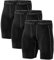 Roadbox Compression Shorts Mens 3 Pack with Pockets, Sports Underwear Quick-Drying Base Layer Shorts for Running, Gym, Shorts, Cycling, Rugby Black