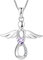 FJ Damen Schutzengel Halskette Anhänger 925 Sterling Silber Infinity Unendlichkeit Kette Alexandrit Juni Geburtsstein Halskette Engel Schmuck Geschenke für Frauen Mädchen
