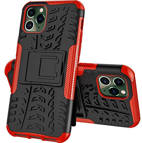 CoolGadget Outdoor Handyhülle für iPhone 12 Mini, Robuste Schutzhülle mit integriertem Ständer und stoßfestem Design, Rot