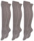 Paolo Renzo Damen Overknee mit Zopfmuster & Anti-Rutsch-Bund 3 Paar - Stiefel Kniestrümpfe mit Umschlag - Overknee Strümpfe - Größe 36/41 - Grau