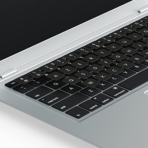 Lacerto® | 15 x 15 mm – Adesivi francesi per tastiere Mac, con laminato protettivo opaco | Autocollants Clavier français Pour MAC | French Stickers AZERTY for MAC Keyboard | Nero