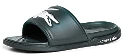 Lacoste Herren Croco Dualist Slides, Schwarz/Weiß, Dunkelgrün/Weiß, 43 EU