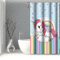 SDOTPMT 90x183cm Süß Karikatur Einhorn Duschvorhang Regenbogen Fantasie Baby Tier Badevorhang Stern Bunt Streifen Badewanne Vorhang Wasserdicht für Badezimmer Badevorhang mit Haken