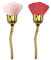 Lot de 2 pinceaux de maquillage en forme de fleur de rose pour enlever la poudre des ongles