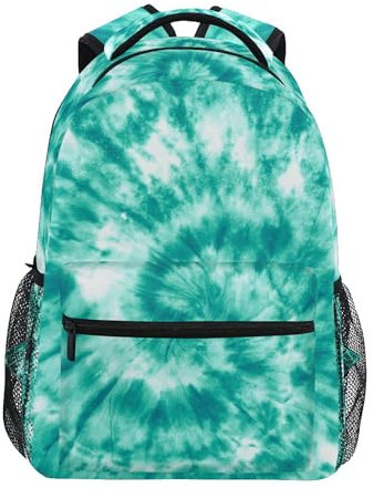 Kinderrucksack, Schultasche, Blaugrün, Türkis, Batikfärbung, große Kapazität, Studenten, Büchertasche, Rucksack für Jungen, Mädchen, Erwachsene, Teenager, Tie Dye 015, Einheitsgröße, Kinderrucksack