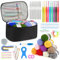 Aeelike 64 Stück Häkelnadel Set Schwarz Häkelset für Anfänger, Bunte Häkelnadeln mit Weichem Griff für Häkelgarn und wolle, 0,6 mm - 6,0 mm Ergonomische Häkelnadeln Set mit Häkeltasche, Zubehör