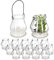Relaxdays Windlicht, 16er Set, aus Glas, mit Henkel, innen & außen, Teelichthalter, HxD 10 x 8,5 cm, transparent/schwarz