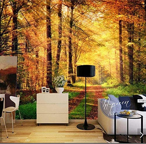 Nature Automne Forêt Paysage Papier Peint Mural Papier Peint De Fond Décoration Industrielle Décoration De La Chambre À Coucher Papier Peint 3D Décoration Intérieure Pâte À Modeler S 200(L)x150(H)cm