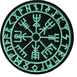 Viking Icelandic Compass Iron on Patch sew on Embroidered Norway Vegvisir Emblem