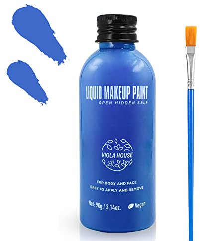 VIOLA HOUSE Face Body Paint, 6Pcs Pintura Corporal y Facial, Pintura corporal verde y azul, Christmas Maquillaje, Pintura Corporal Pintura de Cara Halloween Christmas Gift. (Blue)