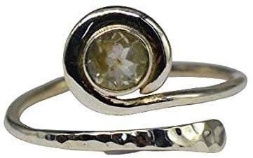 Meadows Ring aus 925er Sterlingsilber, klarer Quarz-Edelstein, Größe verstellbar, Schmuck, Sterling Silber Silber Sterlingsilber Silber Stein, transparent, Quarz