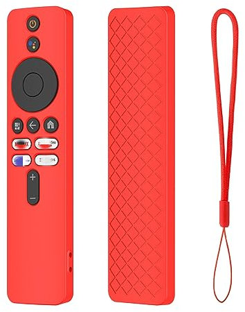 Remote Control Case Cover Compatible for Xiaomi Mi TV Box S 2nd Gen, Protective TV Remote Control Cover Shockproof Silicone Sleeve Replacement Case (Red)