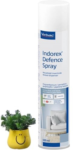 Indorex Defence Household Flea Spray - Home Guard Fleas & Dust Mites Killer for Cars, Chairs, Sofa's, Carpets, Pet Beds & Furniture - Control On Adult Fleas, Eggs & Larvae -500ML