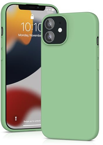 YATWIN Silicone Case for iPhone 12 Mini, Soft-Touch, Shockproof, DustProof, Antiskid Full Body Armour Phone Cover for Apple iPhone 12 Mini - Mint Green