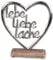 formano Deko Herz Alu Mango Holz 15cm - Lebe Liebe Lache - Tischdeko & Aufsteller