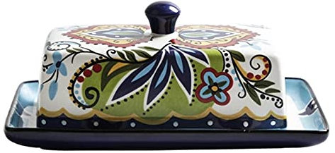 GLigeT Butterschale Lebensmittelbehälter, Butterteller mit Deckel, Haushaltsgeschirr, Aufbewahrungsboxen, Keramik-Butterdose mit Deckel, Butterdose, Käsedose, 1 Stück Butterglocke