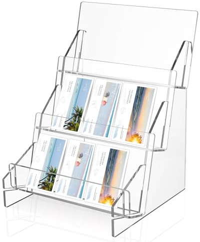 DLUGOPIS 3-stöckiger Acryl-Grußkarten-Präsentationsständer: Grußkarten-Organizer, Postkarten-Präsentationsständer, Verkaufsständer für Händler, Theke