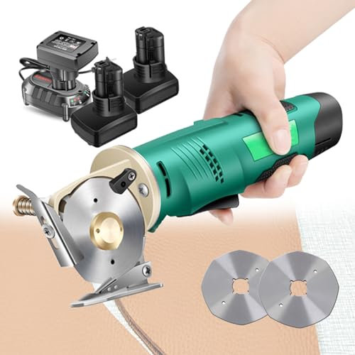 Ciseaux électriques pour Coupe-Tissu Rotatif, Portable, Rechargeable, Puissant, pour Tapis, Cuir, Feutre,2.5CM