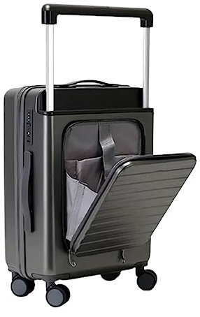 Reise-Trolley, Gepäck, 50,8 cm/55,9 cm/61 cm/66 cm, mit Spinnrädern, Trennwand, TSA-Schloss, leichter Koffer für einfaches Reisen, grau, 48