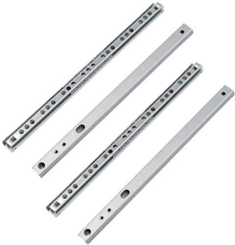 MOCNT 2 Paar (4 Stück) 438mm Schubladenführungen 17mm Nut Schubladenschienen Vollauszug Schubladenauszug Kugellager Stahl Schienen Schubladen Auszugsschienen Kabinett