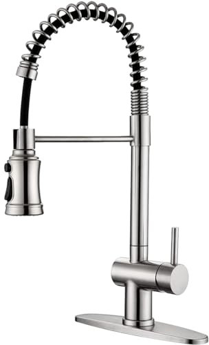 Grifería Grifo Para Fregadero De Cocina Con Rociador Abatible Grifo De Cocina Con Resorte De Acero Inoxidable Cepillado
