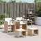 Faroom Conjunto Jardín Exterior de Ratán y Acero, Conjunto Jardin Mesa Alta, Muebles Jardín Exterior Resistente a la Intemperie, 2 Sillones Plegables, 1 Taburete, 1 Mesa con Cristal, con Cojines Beige