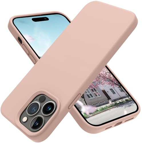 OTOFLY for iPhone 14 Pro Max Case [Compatible with MagSafe] Full-Body Silicone Shockproof Slim Thin Phone Case for iPhone 14 Pro Max 6.7 inch (Pink Sand)