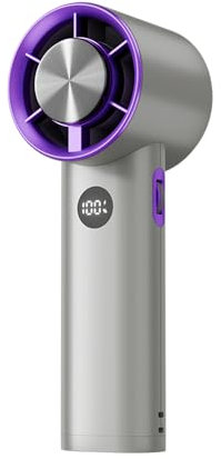 Rican Handheld Portable Hand Fan with Cold Air Cooling Cooler High Speed Rechargeable Power Electric USB Personal Hand Held Turbo Small Mini Pocket for Travel Outdoor Purple