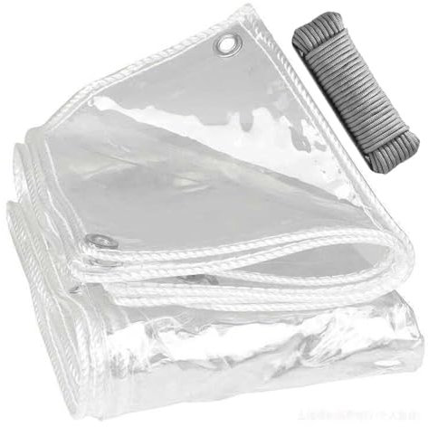 YQOLG87 wasserdichte Transparente Plane für Gartenlauben,Klarer Regenvorhang für draußen,Heavy Duty PVC Plastik Zeltplane mit Ösen,für Pergola Terrasse Veranda Balkon Depot,1.1x4m/3.6 * 13ft-A