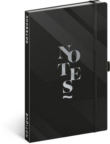 NOTIQUE Notizbuch Liniert mit Gummiband 13x21cm ca. A5, Designer Hardcover Notebook, Notizblock, Notizheft, Journal, Tagebuch für Erwachsene, Damen (Elegant)