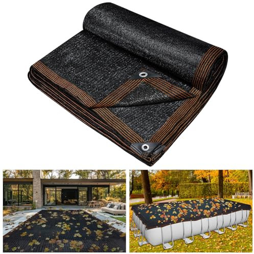 Legigo Copertura a rete per piscina a rete fine, per piscina interrata, rettangolare, con bordo rinforzato, per l'inverno, fuori terra, per catturare foglie