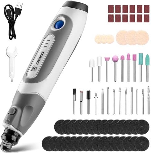 DEKO Mini Trapano Elettrico : Multiutensile fai da te con 70 Accessori, 3.6 V Rosa Utensile Rotante per Intagliare, Tagliare, Levigare, Levigare, Lucidare, Incisione