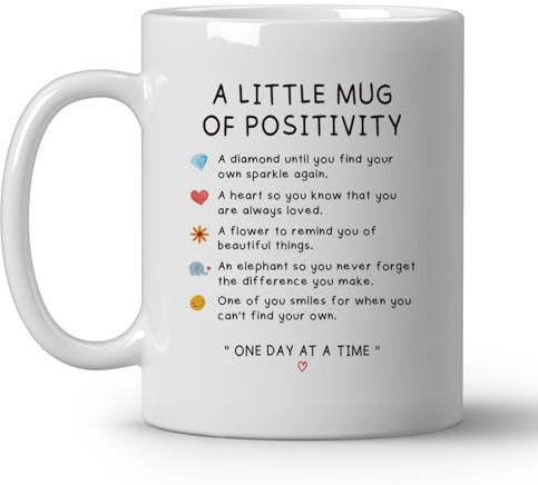 JKMBN Positive Quotes Coffee Mugs, Inspirational Affirmation Ceramic Coffee Mug, Mental Health Self Love Coffee Cup for Women Teacher Therapy Counsel Office, 11oz Ceramic Cup White