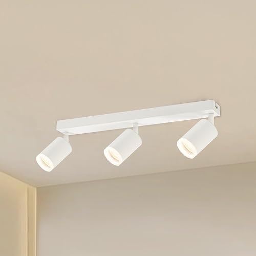 Zedelmaier Deckenstrahler LED Deckenlampe 3 Flammig GU10 Modern Spotbalken Deckenspot Schwenkbar Neue Generation für Wohnzimmer Schlafzimmer Arbeitszimmer ohne Leuchtmittel Weiß