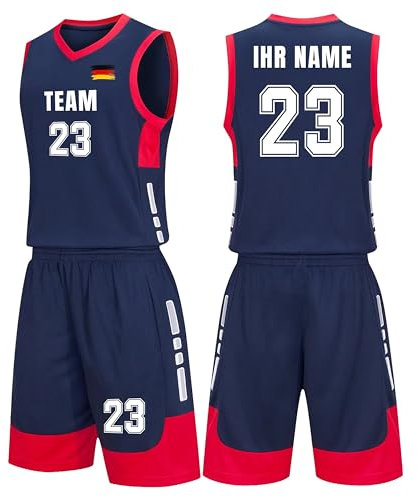 Basketball Trikot Herren Kinder, Personalisiert Basketball Jersey mit Eigenem Namen Nummer Logo