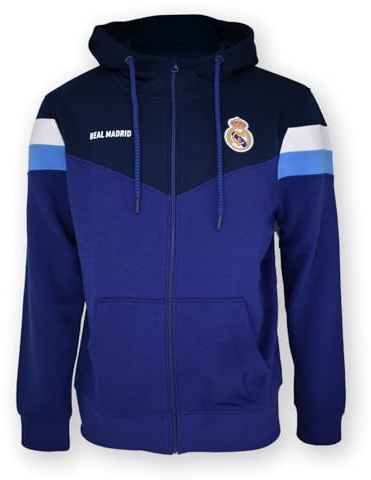 Real Madrid Giacca felpa aperta n. 13 con licenza - Adulto, blu, XX-Large